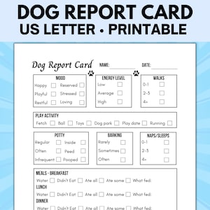 Hunderapport Karte für Haustier und Welpe, Pet Sitter Report, Hunde Boarding und Doggie Daycare Report