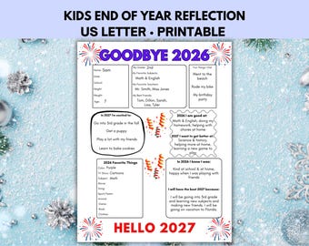 Kids New Year's Resolution and End of Year Reflection, Year in Review