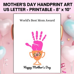 Mother&#39;s Day Handprint Printable, Mom Handprint Craft, Handprint Mother&#39;s Day, Handprint Craft, Handprint Art, Mother&#39;s Day Crafts from Kids