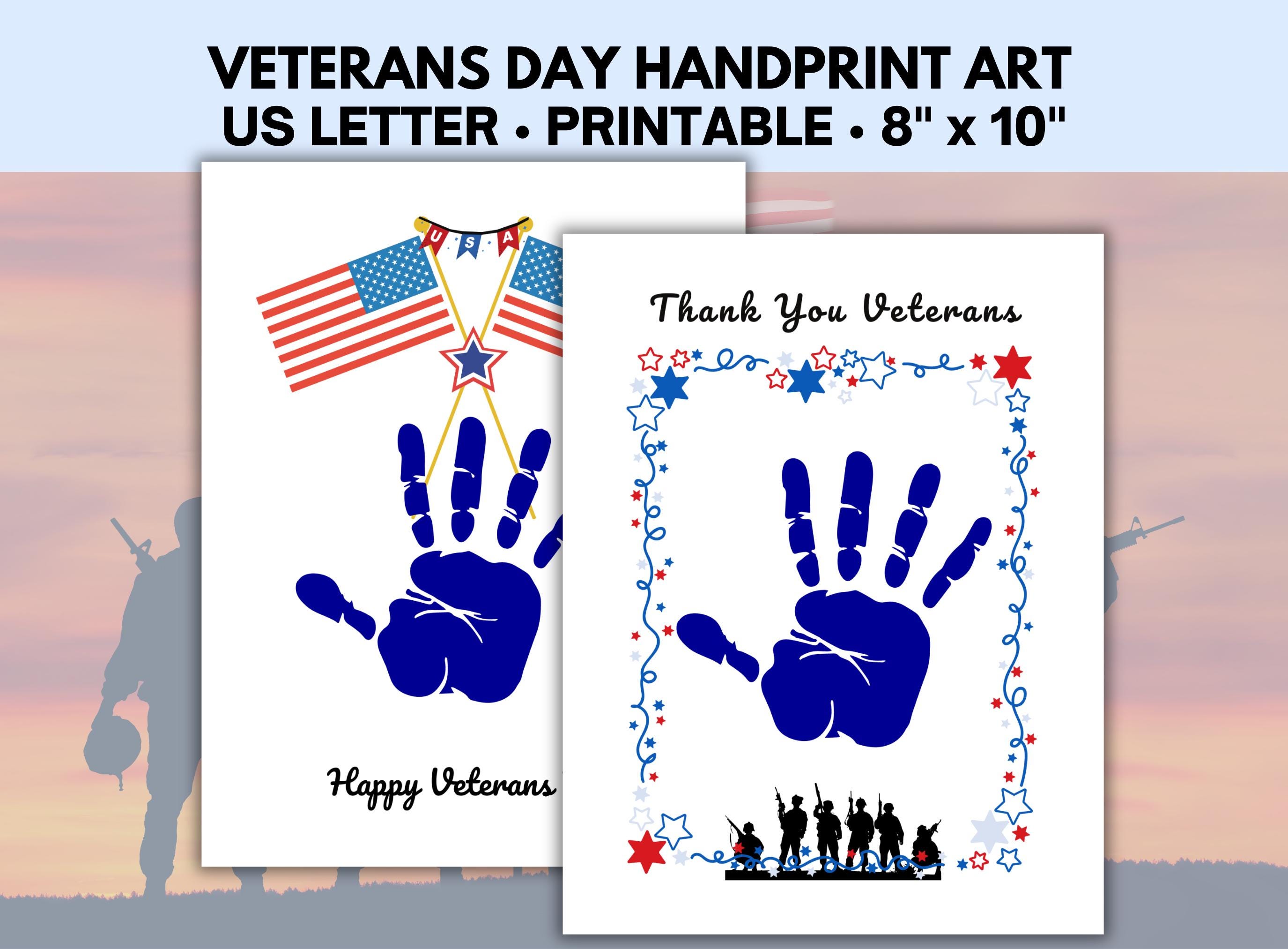 Manualidad con huella de mano para el Día de los Veteranos, Actividad para  el Día de los Veteranos, Arte con huella de mano, Recuerdo con huella de  mano, image size:2750x2025