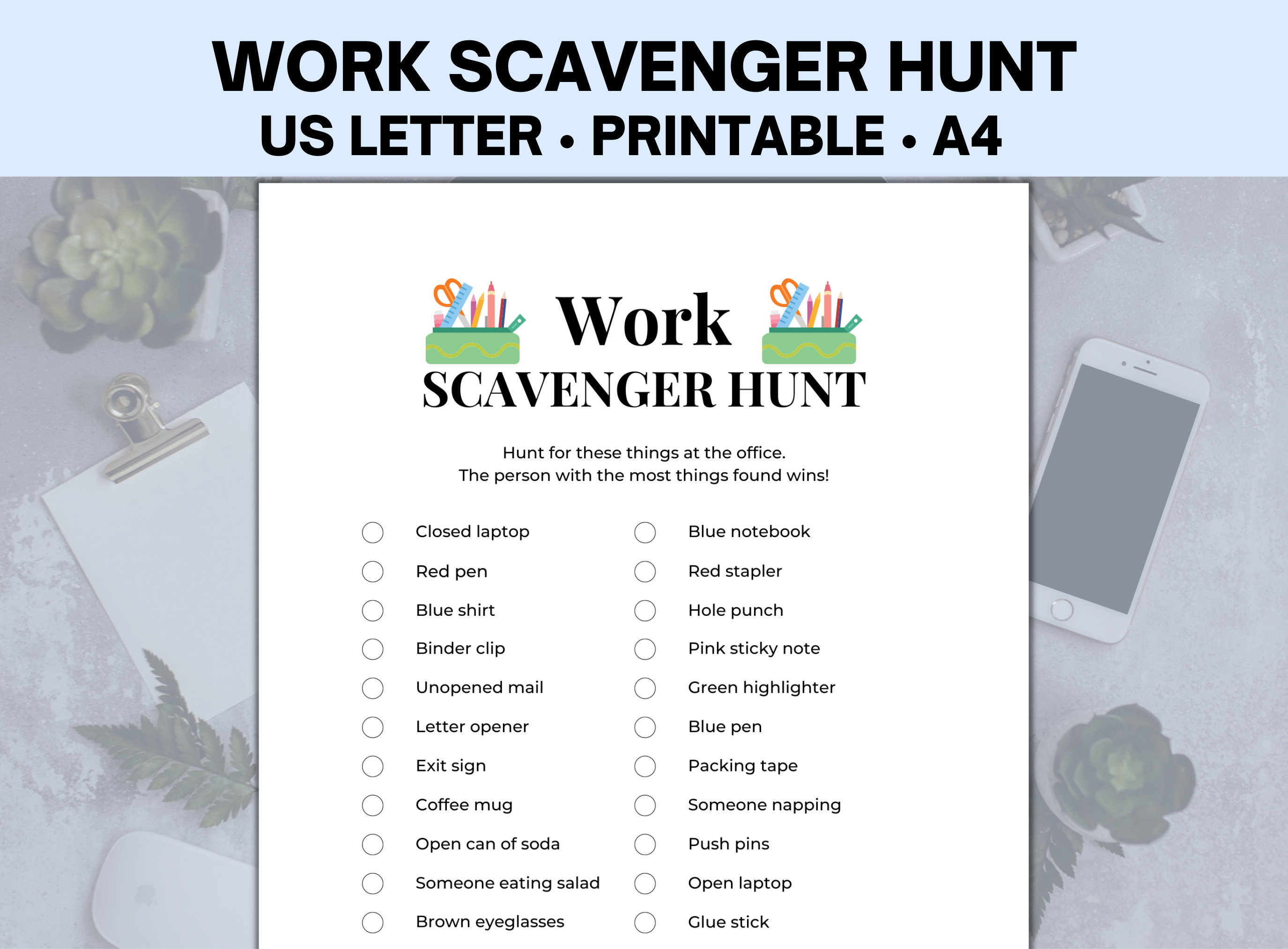 work-scavenger-hunt-office-party-games-team-building-games-etsy