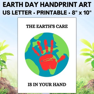 Earth Day Handprint, Earth Day Printable, Earth Day Activities, Handprint Craft