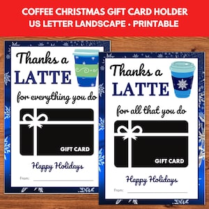 Coffee Gift Card Holder Christmas, Latte Gift Card Thanks a Latte, Coffee Card Holder, Teacher Coffee Card, Cup of Cheer, Employee Gift Card