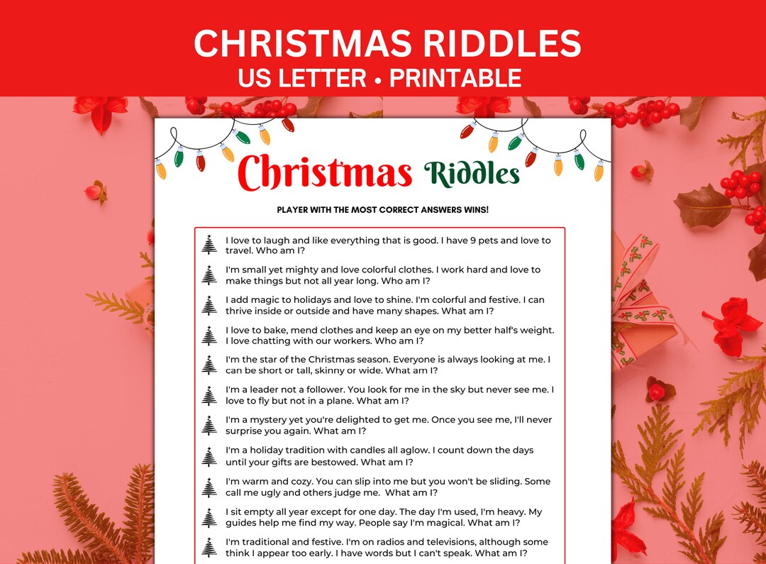 Christmas Riddles, Christmas Party Games Adults, Christmas Games for