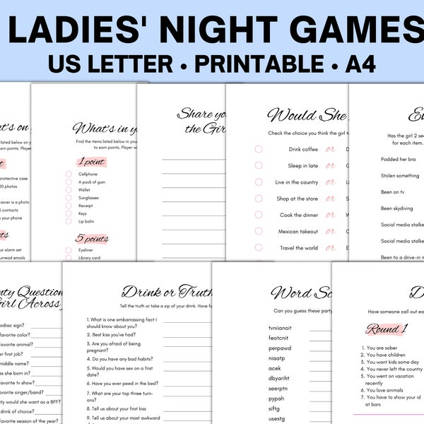 Ladies Night Games - Etsy