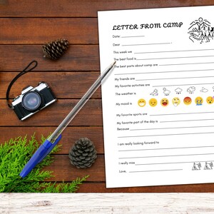 Letter From Camp for Kids, Summer Camp Letter, Kids Camping Journal Planner image 7