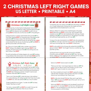 Weihnachts-Links-Rechts-Spiel, Pass the Gift-Spiel, White Elephant-Spiel, Geschenkaustauschspiele, druckbare Weihnachtsspiele