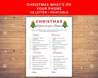 Christmas What's on your Phone Scavenger Hunt Game