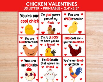Chicken Valentine Cards, Classmate School Valentines Exchange