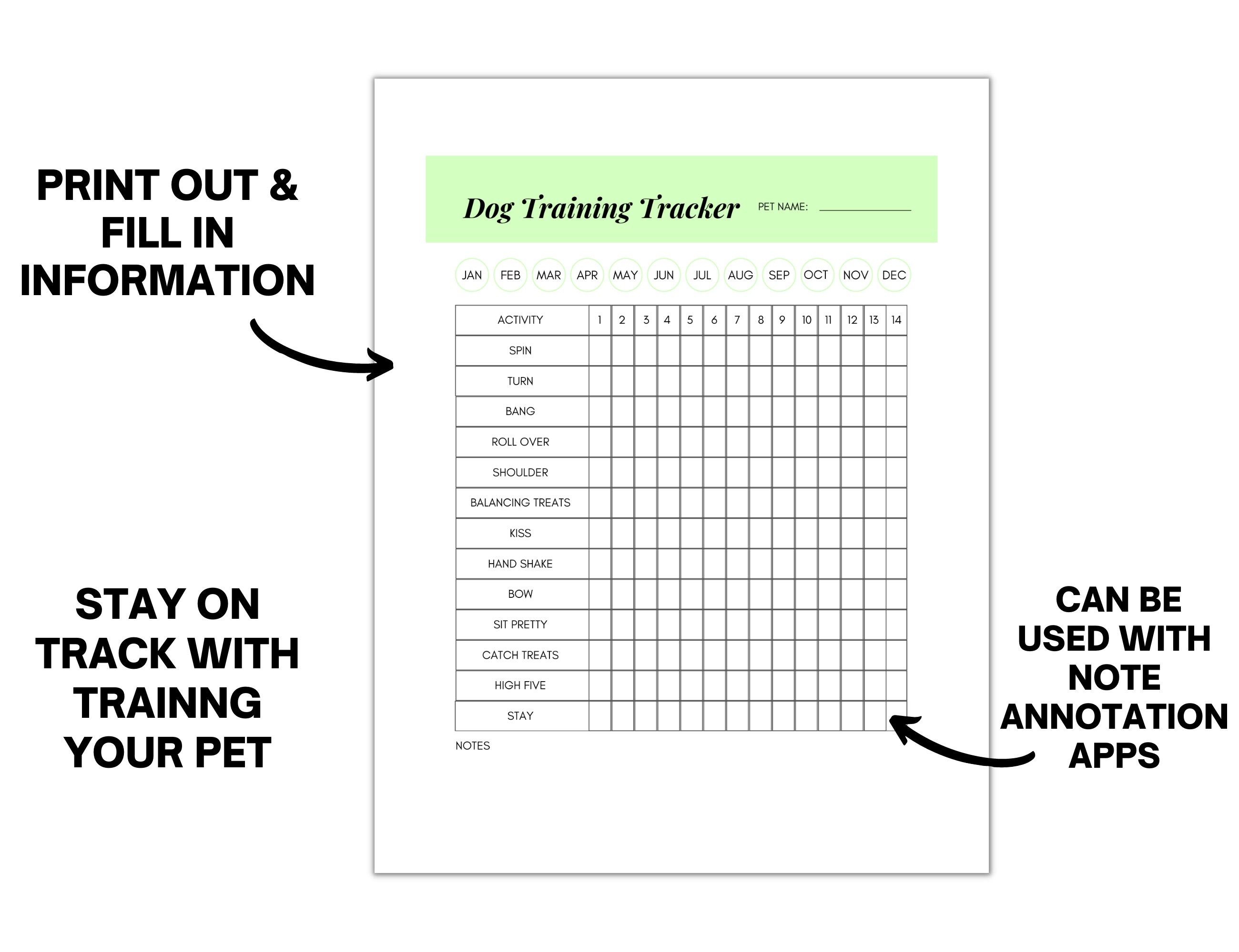 Dog Training Log Puppy Training Dog Training Journal Etsy