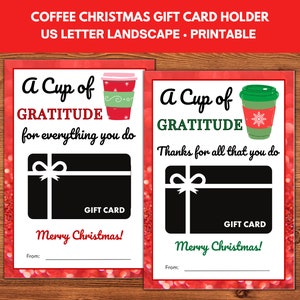 Coffee Gift Card Holder Christmas, Coffee Card Holder, Teacher Coffee Card, Latte Gift Card Thanks a Latte, Cup of Cheer, Employee Gift Card