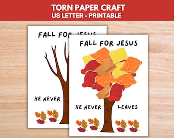 Fall for Jesus Craft, Christian Bible Tissue Paper Craft Activity