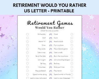 Retirement Would You Rather Game, Retiree Ice Breaker Party Games