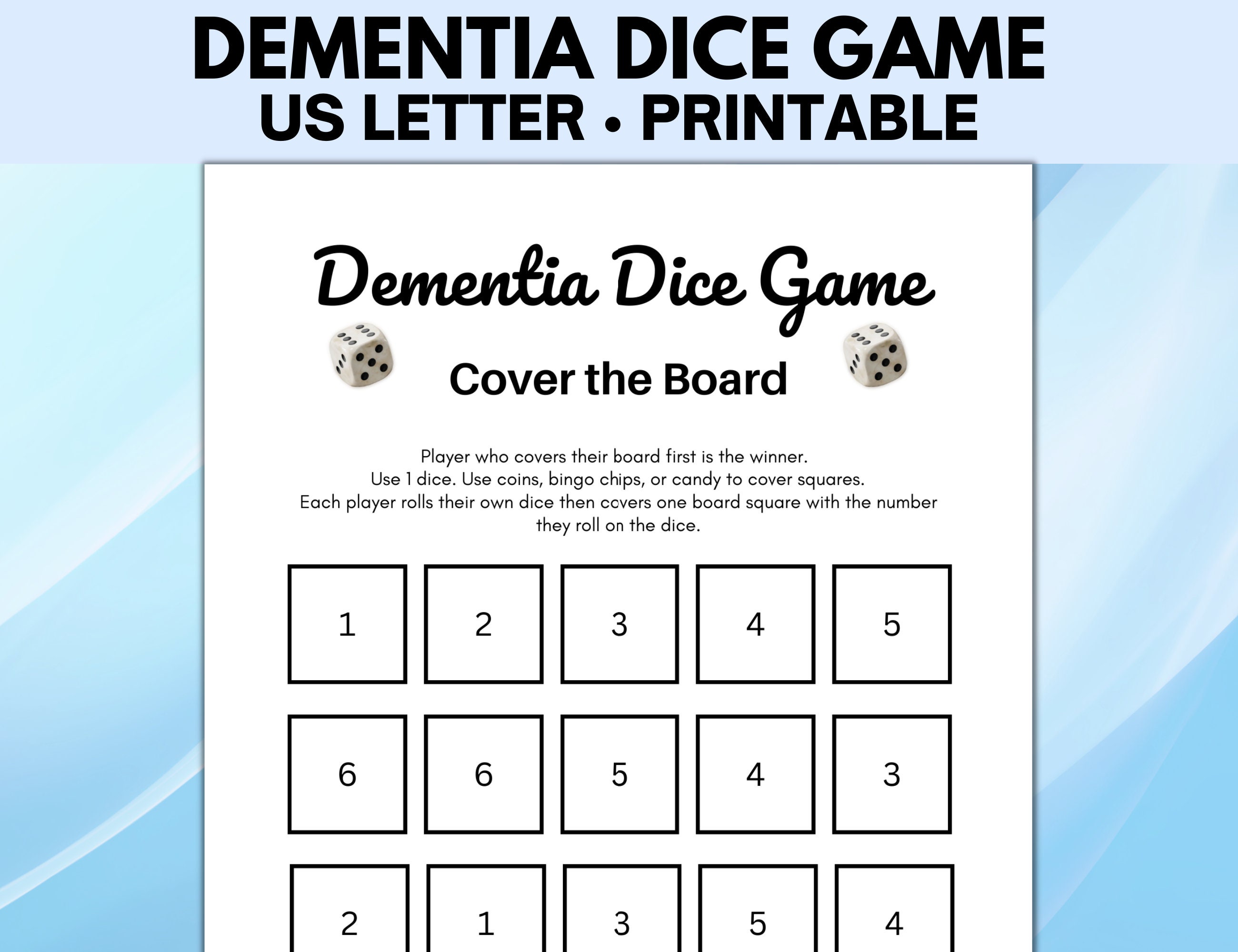 Dementia Dice Game, Candy Dice Game, Dice Game Printable, Ice Breaker Games, Dementia Activities, Dementia Games