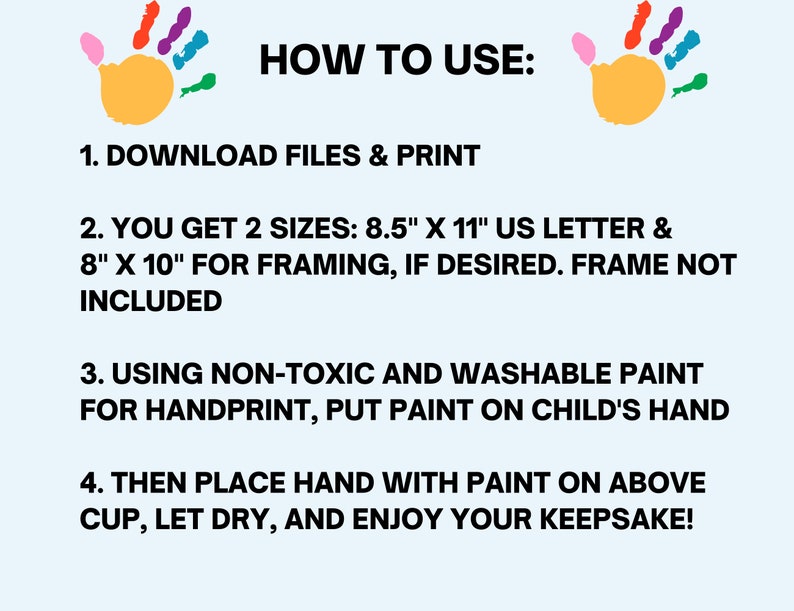 Mother's Day Handprint Printable Craft for Kids - Etsy