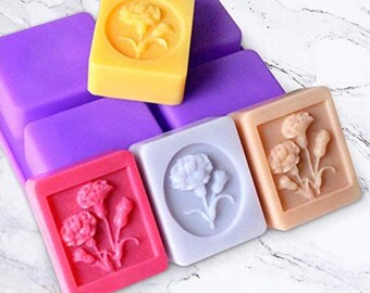 4 Cavity Flower Mold| Silicone Mold | Soap Mold Tray | Lotion Bar Mold | Candle Mold