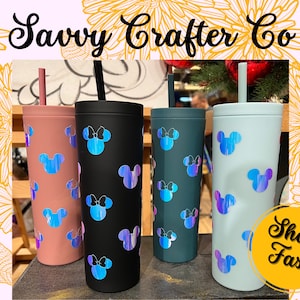 Minnie Personalized Tumbler, Mickey Tumbler, Tumbler with Straw, Disney Personalized Tumbler, Minnie Mouse, Mickey Mouse, Disney Tumbler