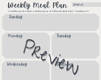 Plan de alimentación semanal