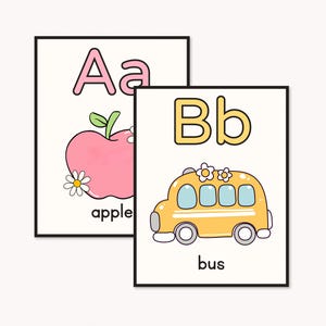 Affiches imprimables de l'alphabet, affiches de la classe, affiches pédagogiques imprimables pour les enfants d'âge préscolaire