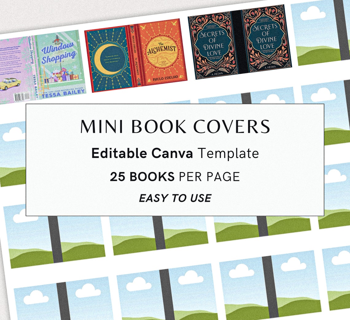 Editable Mini Book Covers Canva Template, Miniature Books for Decor Editable Mini Book Covers Canva Template, Miniature Books for Decor