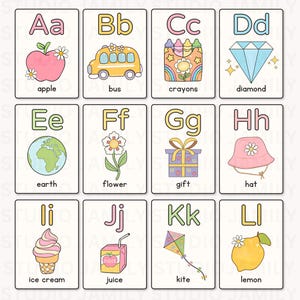 Afdrukbare alfabet-flashkaarten voor kinderen Educatieve activiteit, kleuterschool flashcards afdrukbaar, ABC-flashcards, alfabetkaarten voor kleuters