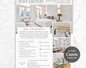 Editable Just Listed Real Estate Flyer | New Home Flyer Template | Property Listing Flyer | House Just Listed Flyer | Real Estate Template