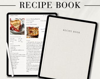 Digital Recipe Book Goodnotes Recipe Planner Recipe Journal Digital Meal Planner Digital Cookbook Recipe Binder iPad Recipe Template