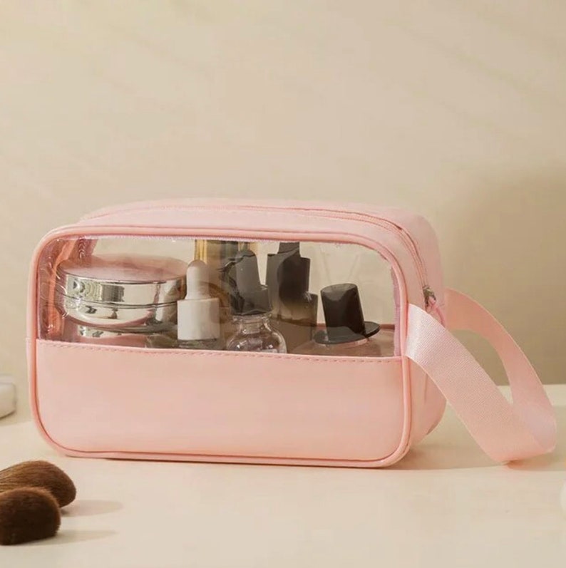 Gepersonaliseerde toilettas met aangepast borduurwerk grote capaciteit, handige opslag in de hand, waterdicht, cadeaus voor haar, make-up cosmetische tas Small