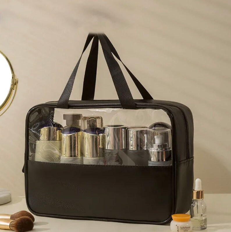 Gepersonaliseerde toilettas met aangepast borduurwerk grote capaciteit, handige opslag in de hand, waterdicht, cadeaus voor haar, make-up cosmetische tas Big