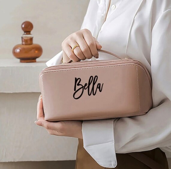 Bella Personalized Name Canvas Makeup Bag