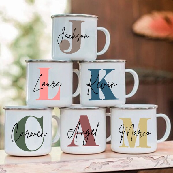 Mug personnalisé : tasse personnalisée pour le thé, le café et le chocolat chaud avec prénom, cadeau unique pour elle ou pour lui, idéale pour Noël, un anniversaire ou un collègue