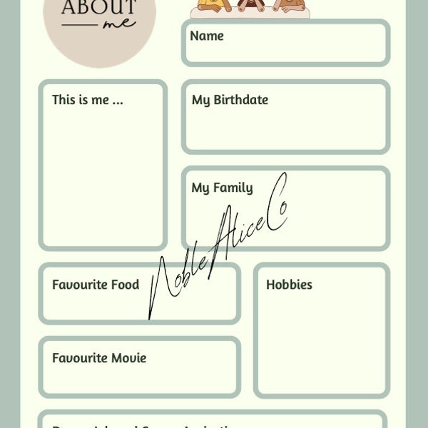 Meet the student worksheet etsy
