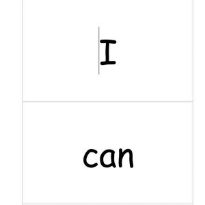 May include: Black and white text on a white background. The text reads "I can".