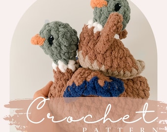Crochet Pattern: Puddles and Millie - Pocket duck pattern - spring market pattern - no sew pattern