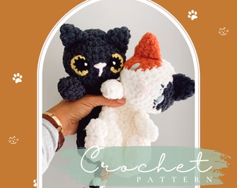 Patrón de Ganchillo (descarga digital): Poe el Gatito - Patrón de gato - patrón de gatito - lindo patrón de gato amigurumi