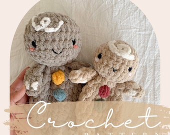 Crochet Pattern: Buddy and Coco the gingerbread snugglers, crochet gingerbread, crochet pattern ONLY