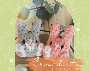 Modèle au crochet : Bea le lapin de poche - modèle lapin - modèle marché printanier - modèle Pâques - modèle lapin au crochet