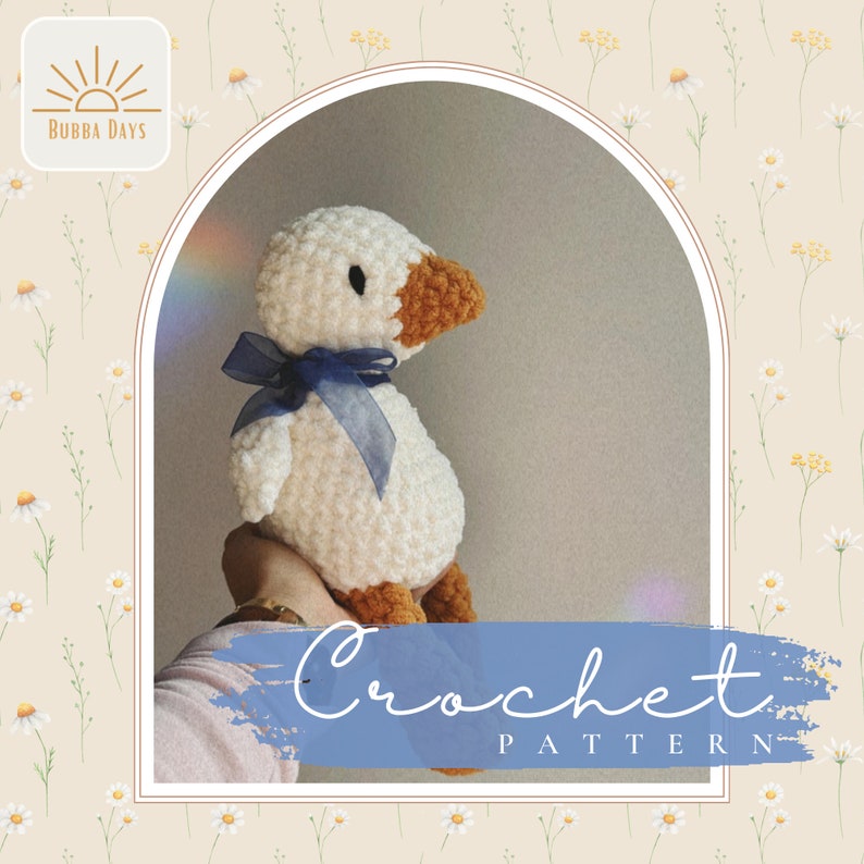 Crochet Pattern digital download: Lucy the Goose goose pattern vintage goose pattern cute amigurumi goose image 1