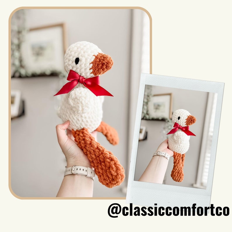 Crochet Pattern digital download: Lucy the Goose goose pattern vintage goose pattern cute amigurumi goose image 6