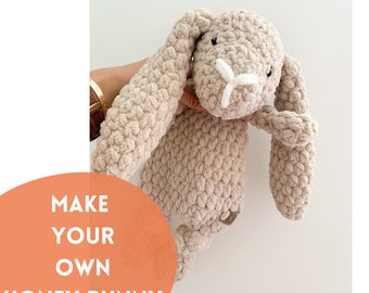 Crochet snuggler - honey bunny - bunny lovey - made to order crochet bunny