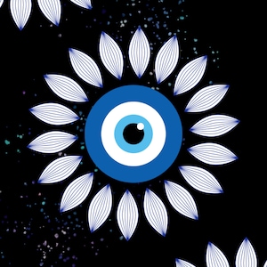 Phone Wallpaper, Evil Eye Flower, PNG File, Digital Download