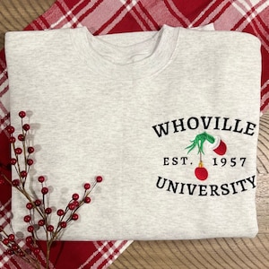 Christmas University| Christmas Crewneck| Embroidered Christmas Sweater