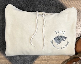 Winter is coming| Embroidered Crewneck| Custom Embroidered Hoodie