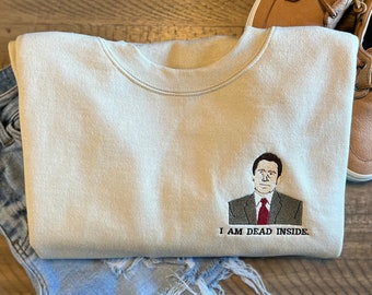 Dead Inside Embroidered Crewneck| Embroidery| Custom Embroidered Hoodie