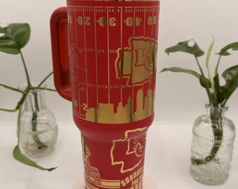Custom Kansas City 40 Oz Laser Engraved Tumbler | Team Spirit Engraved Tumbler | Sports Fan Gift | Game Day Drinkware | Tailgate Tumbler |