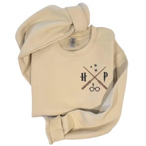 Custom Crossed Magic Embroidered Sweater| Wizard Embroidered Crewneck| Custom Embroidered Hoodie image 2
