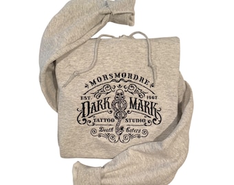 Custom Embroidered Tattoo Shop| Wizard Embroidered Crewneck| Magic Hoodies | Witch or Wizard Embroidered Crewneck
