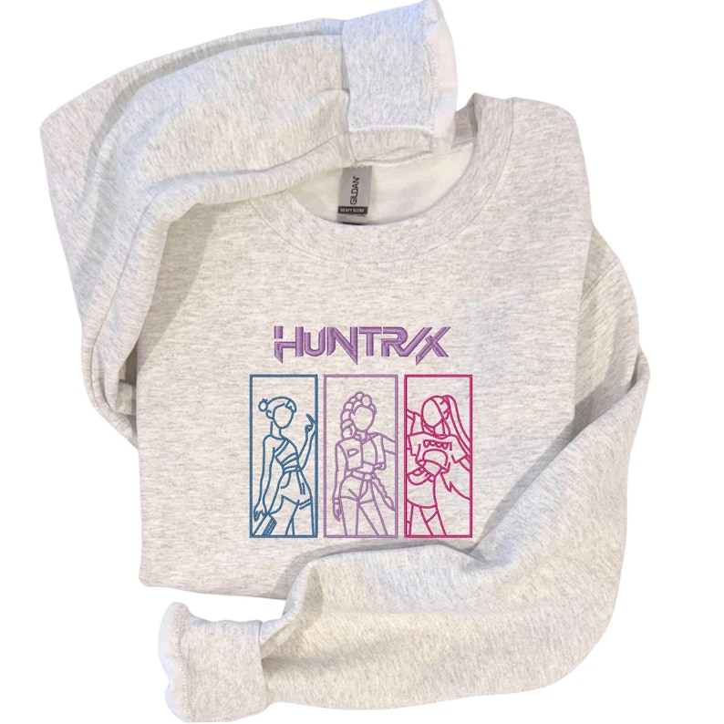 K- Style Demon Hunter Embroidered Crewneck | Cozy K- Fashion inspired Streetwear image 1