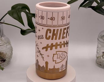 Kansas City 12oz Laser Engraved Slim Can Cooler | Game Day Can Cooler | Tailgate Slim Can Cooler |