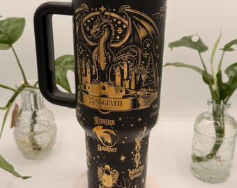 Fourth Wing 40 Oz Laser Engraved Tumbler | Basgiath Tumbler | Riders Quadrant Tumbler | Romantasy Book Tumbler |